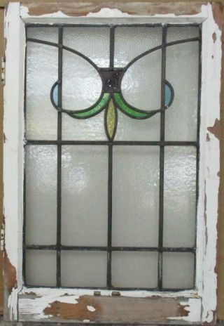 Midsize Old English Leaded Stained Glass Window Pretty Abstract 20.  25 " X 30.  25 "