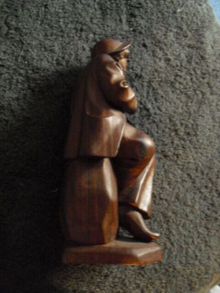 Vintage Hand Carved Statue - Bearded Man Playing Violin 5