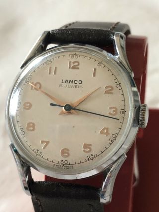 Vintage Lanco Mans Watch - Running But As Spares