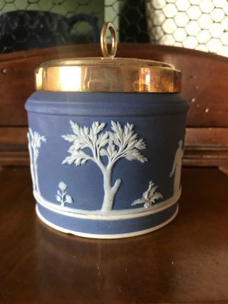Antique Wedgwood Cobalt Blue Jasperware Brewster Marmalade Jar C 1908, 2