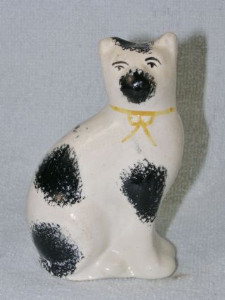 Antique English Staffordshire Hand Painted Cat