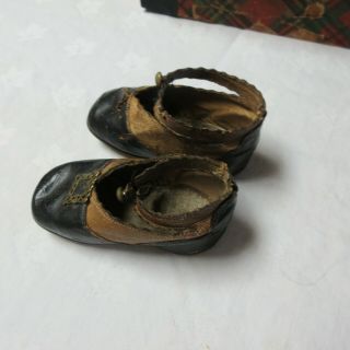 Antique French Doll Shoes 4 1/2 : Sign LE & P 5