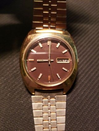 Vintage Seiko 7006 - 8059 Automatic Brown Dial Day Date