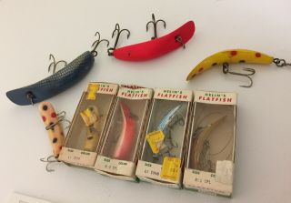 Vintage Helin ' s Fishing lure flatfish group - Some is Boxes 3