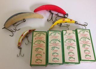Vintage Helin ' s Fishing lure flatfish group - Some is Boxes 4