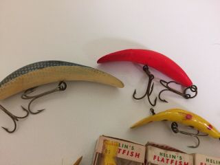 Vintage Helin ' s Fishing lure flatfish group - Some is Boxes 5