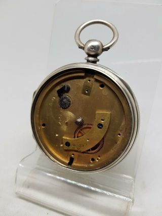 Antique Solid Silver Gents Fusee Pocket Watch 1871 Spares/parts