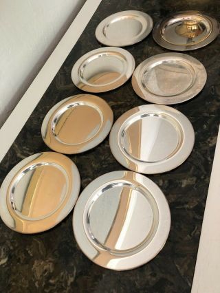 Vintage Oneida Wm A Rogers Silver Plated Charger Plates Side Bread Set Of 8