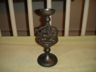 Archangel Michael Candlestick Holder - Gothic Metal Design - Religious Candle 3