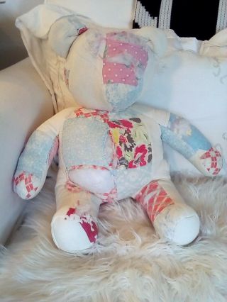 Teddy Bear Vintage Handmade Patchwork Quilted