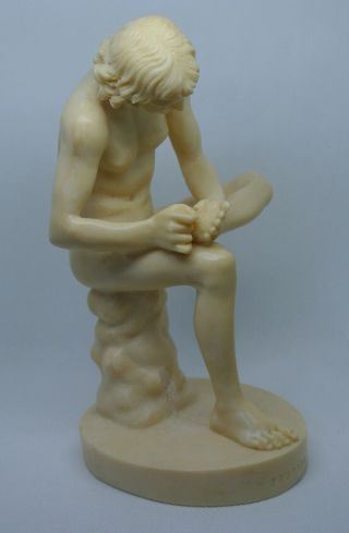 Vintage Spinario Fedelino Boy with Thorn Statue Figurine A.  Santini Italy 6.  5 