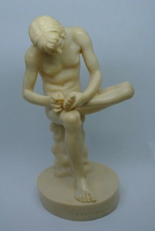 Vintage Spinario Fedelino Boy with Thorn Statue Figurine A.  Santini Italy 6.  5 