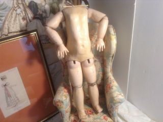 Antique 16 - 1/2 French Composition & Wood Doll Body 5