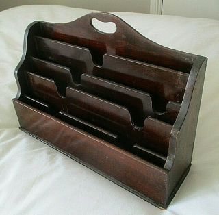 Large Antique Wooden Letter Rack/ Stationery Box/ Desk Tidy /hanging Or Desk Top