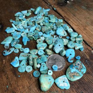Wow Old Antique Turquoise Tabs & Heishi For Inlay For Jewlery Making Silvermiths
