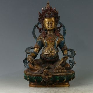 Chinese Exquisite Brass Hand Carved Figure Of Buddha Statue Gl343