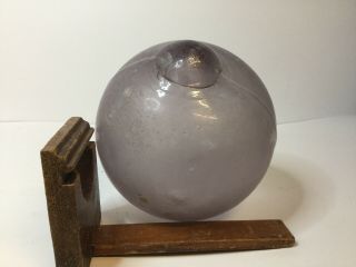 Antique Pale Amethyst Vintage Hand Blown Glass Fishing Float Stamped “lt” 1