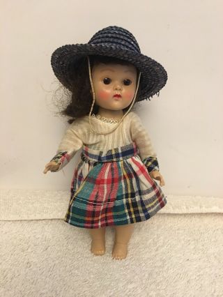 Vintage Vogue Ginny Outfit Tiny Miss Series Plaid Dress Hat Bloomers Tag No Doll