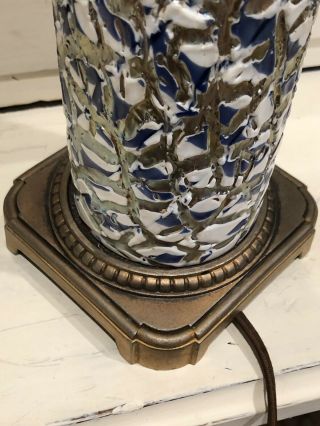 Antique Art Nouveau Durand Moorish Crackle Iridescent Glass Lamp Light 6