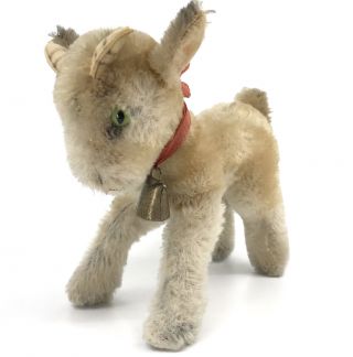 Steiff Zicky Goat Mohair Plush 22cm 9in Cowbell 1950s 60s Vintage No Id
