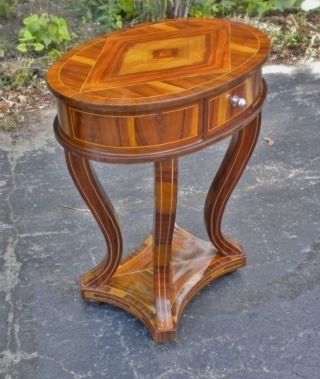 Walnut An Maple Inlaid Art Deco Style Side Table