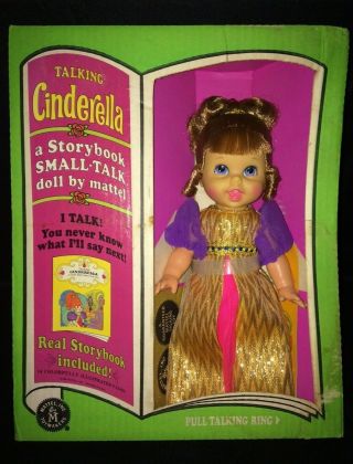 Vintage Mattel Small Talk Cinderella Doll 1968 With Book