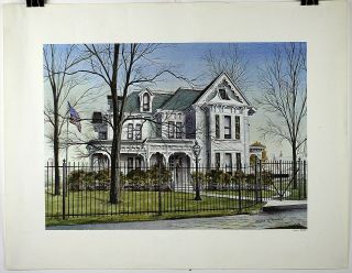 Frank Steinman Poster " Harry S.  Truman Home,  Independence,  Missouri " 26 X 20