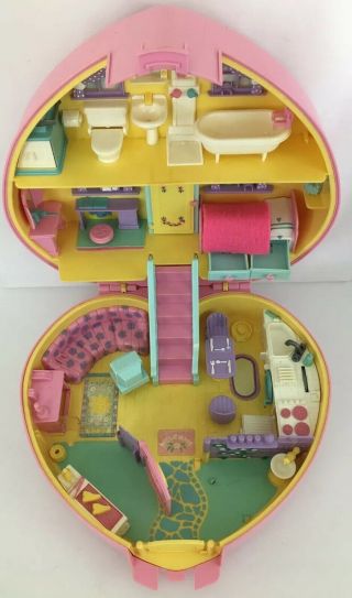 Vintage Bluebird Large Polly Pocket Friend Lucy Locket Play Case Heart House