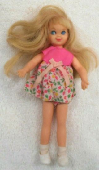 Vntg 1965 Tutti Doll & BOOKLET w/TagOrg.  Dress Blnd.  Hair w/brush (Barbie Family) 2