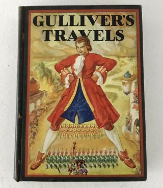 Vtg Gullivers Travels Book Lilliput Brobdingnag Swift Antique 1930s Illustrated