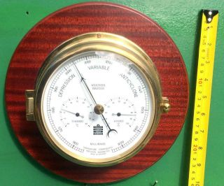 J Sewills Liverpool Weather Master Marine Ships Barometer Thermometer Hydrometer