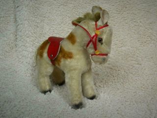 Steiff Vintage 1951 - 58 Miniature Mohair Plush Pinto Pony 1312,  00 No Ids