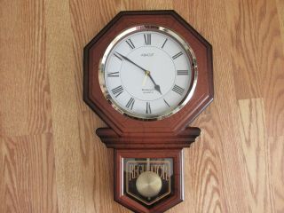 Abacus Westminster Quartz Wall Clock With Pendulum Antique Style