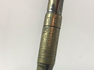 Antique Calendar Fountain Pen Brass Tip Patented Sept 22 1874 Rare Early Piece
