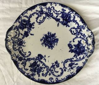 Antique Vtg Royal Bonn Serving Plate Franz Anton Mehlem Bonn Germany Blue Floral