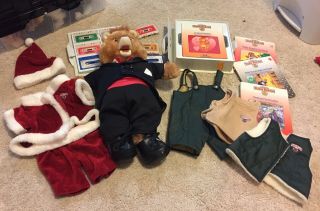 Vintage Teddy Ruxpin With Tapes,  Books,  Outfits