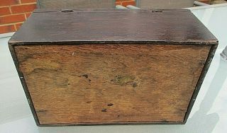 ANTIQUE VICTORIAN OAK OBLONG BOX WITH INLAY AND SOME SMALL COMPARTMENTS INSIDE 6