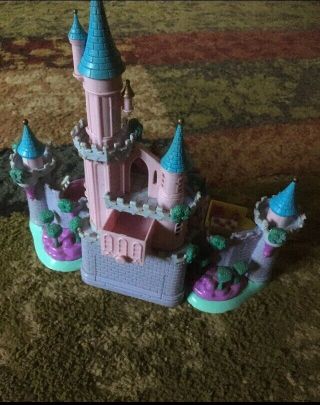 Polly Pocket Vintage Bluebird 1995 Disney Cinderellas Castle Lights Up Expands 6