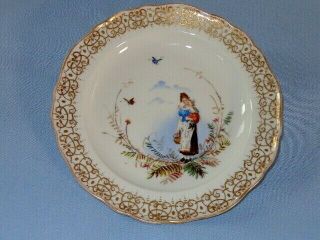 Antique Meissen Porcelain Hand Painted Scenic Plate