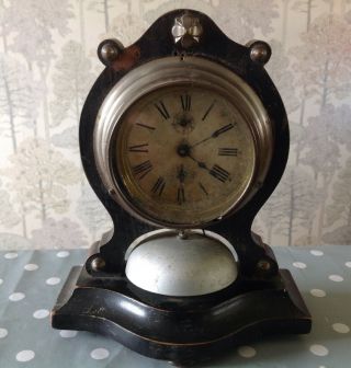 Antique Junghans Alarm Clock With Second Hand Wound Alarms 20x25x10cm