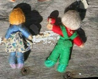 Antique/Vintage Stockinette Dollhouse Dolls Germany Grecon? 2