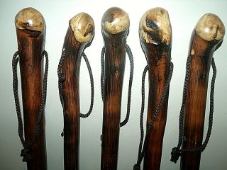 Solid Chestnut Wood Trekking Walking Stick Aid Cane Rustic Root Ball Stick 36 "