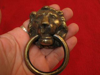 2 Vtg Antique Brass Lion 