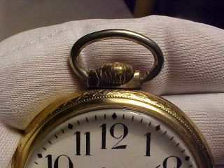 16 Size,  17 Jewels,  Open Face,  Elgin Pocket Watch - Keystone 10K Gold Filled Case 3