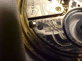 16 Size,  17 Jewels,  Open Face,  Elgin Pocket Watch - Keystone 10K Gold Filled Case 7
