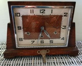 Antique Wurttenberg Art Deco Westminster Chime Mantel Clock For Repair