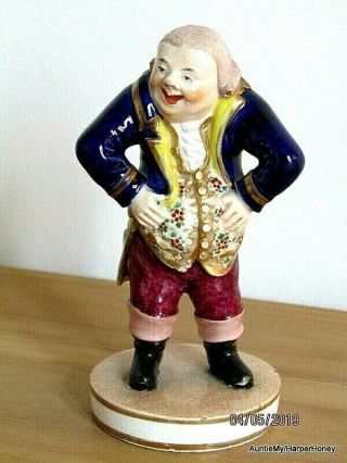 Derby Bloor " The Laughing Philosopher " Rare Antique C.  1820 Porcelain Figurine