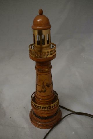 Vintage Wooden Lighthouse Lamp ? French