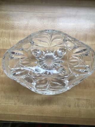 Vintage Cut Glass Crystal 4 Footed Serving Dish Bowl 1940 - 50’s 7” X 5” 5