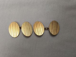 Art Deco C1930 To 1940s Antique 12ct Gold Front And Back Cufflinks